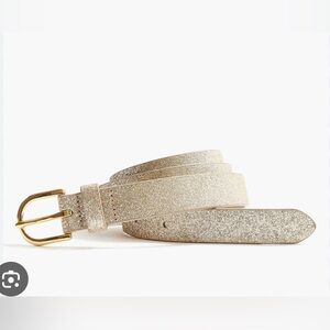 Jcrew factory gold glitter belt new size small
